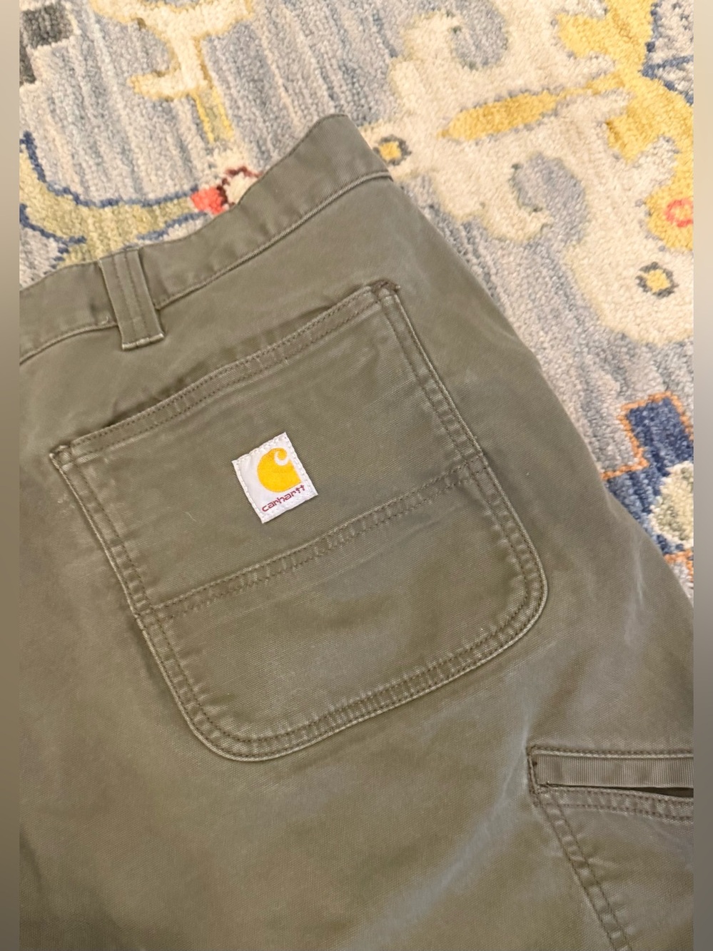 Carhartt Rugged Flex Double Knee Utility Work Pants Olive Men’s 46x32 - Picture 7 of 7